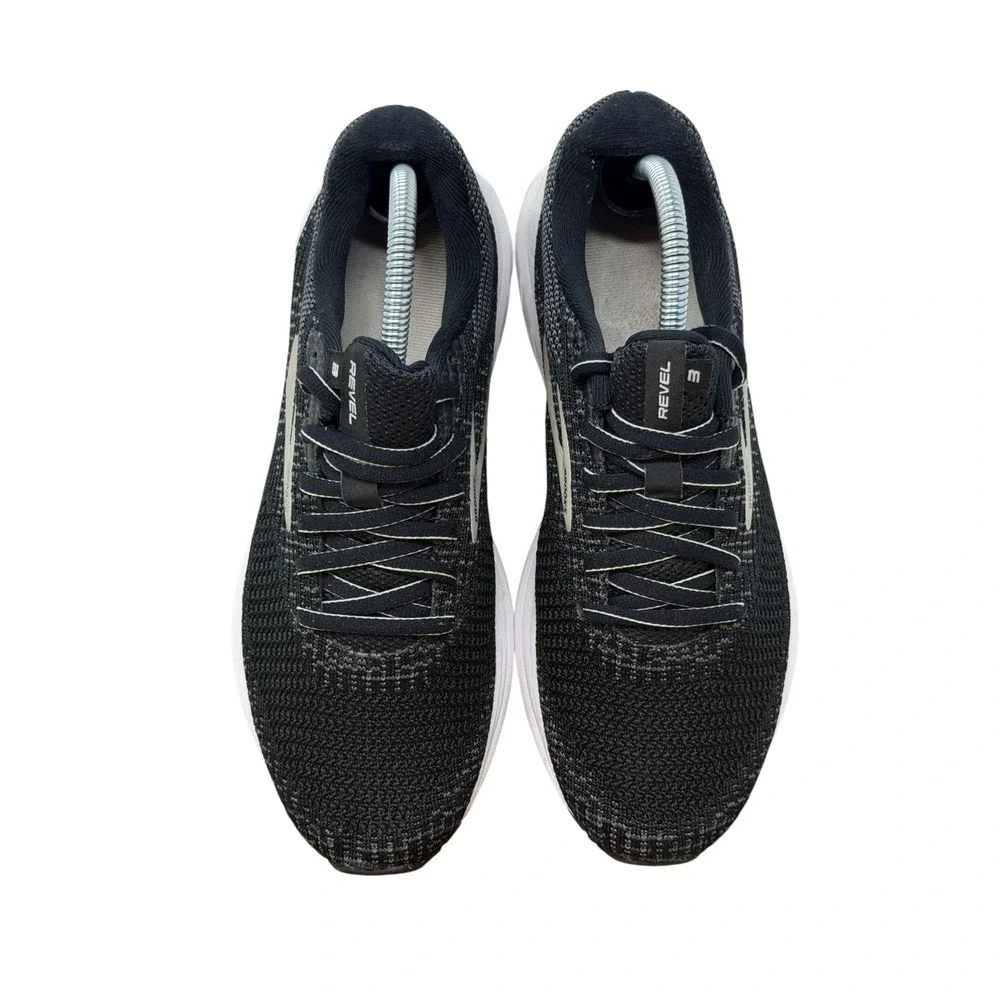 Brooks Revel 3 Running Shoes Womens 9.5 Black White Knit Sneakers 1203021B012